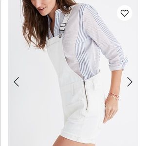 Madewell Adirondack Short Overalls in Tile White